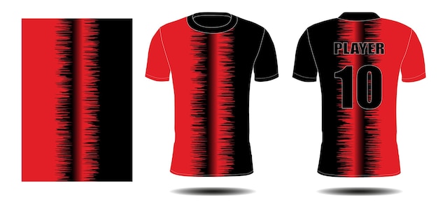 Maillot deportivo rojo y negro | Vector Premium