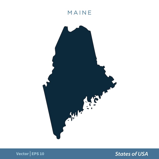 Maine Estados de EE. UU. Mapa Icono Vector Plantilla Ilustración Diseño Vector EPS 10