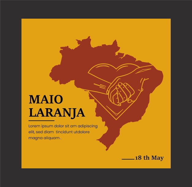 Maio laranja campaña 18 de mayo día nacional vector