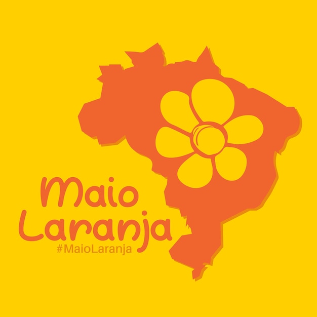 Maio laranja campaña contra la violencia investigación de los niños 18 de mayo con mapa