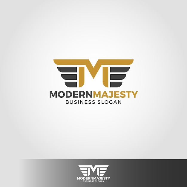 Majestad moderna - letra m logo plantilla