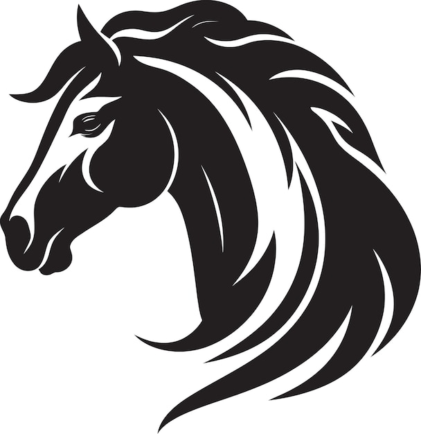 Majestic Monochrome Stallions Ilustraciones vectoriales Estilizaciones equinas elegantes Arte vectorial negro