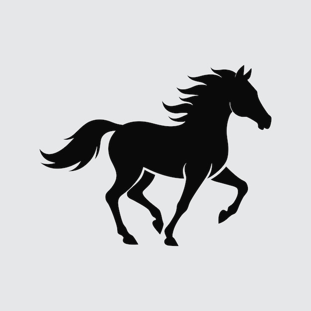 Majestic Stallion Una poderosa silueta de caballo negro Ilustración