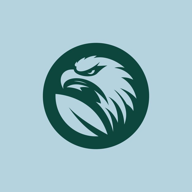Un majestuoso diseño de logotipo de águila con hoja