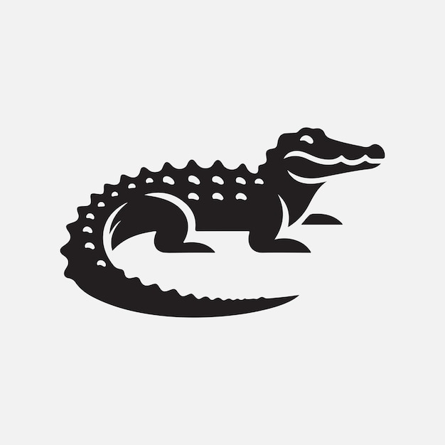 El majestuoso icono de la silueta del cocodrilo un símbolo de fuerza y elegancia