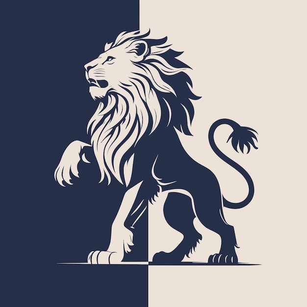 El majestuoso león heráldico en silueta