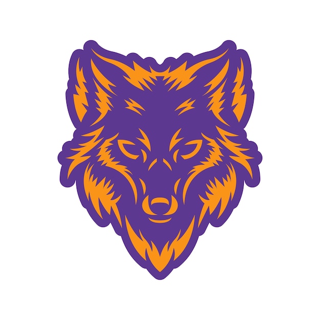 El majestuoso lobo Un símbolo de poder y sabiduría Mascota Logo Concepto Vector Ilustración Dibujos animados Adecuado para Logo Fondo de pantalla Banner Tarjeta Libro Ilustración Camiseta Etiqueta Cubierta, etc.