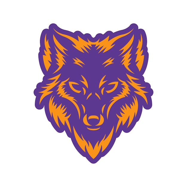 El majestuoso lobo Un símbolo de poder y sabiduría Mascota Logo Concepto Vector Ilustración Dibujos animados Adecuado para Logo Fondo de pantalla Banner Tarjeta Libro Ilustración Camiseta Etiqueta Cubierta, etc.