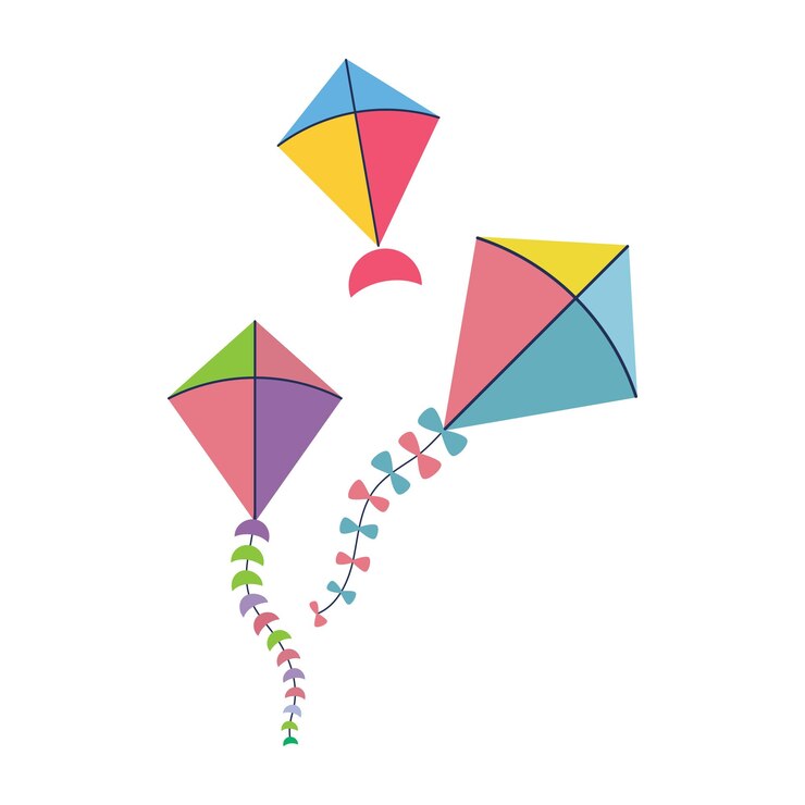 Vector makar sankranti cometa ilustración vectorial diseño plano
