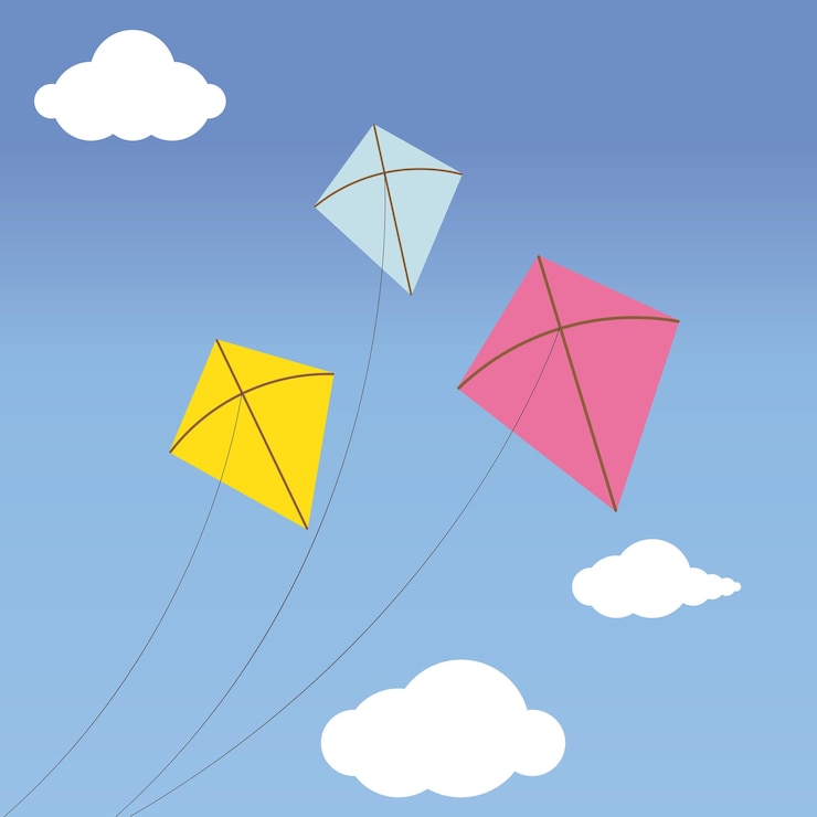Vector makar sankranti cometa ilustración vectorial diseño plano