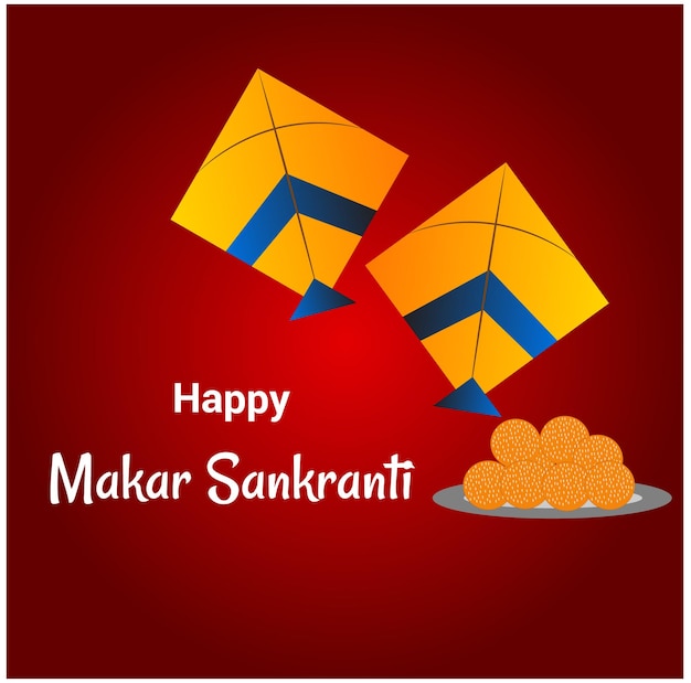 Makar Sankranti Uttarayana Maghi Festival Indio Celebración Diseño Vectorial Cometas Coloridas