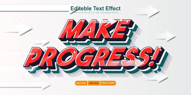 Make Progress: un efecto de texto moderno y minimalista con arte lineal y formas geométricas