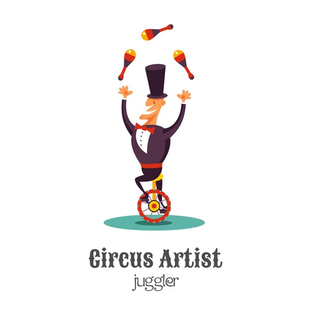 Malabarista de artista de circo.
