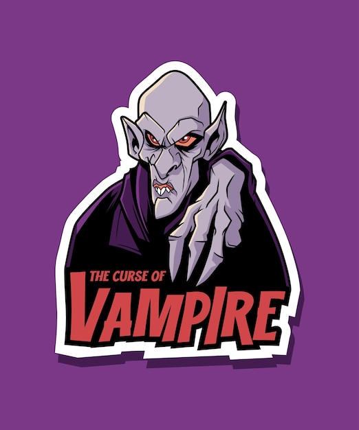 La maldición del vampiro diseño de pegatina de Halloween