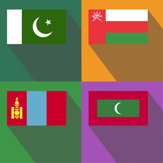 Vector maldivas mongolia omán pakistán banderas