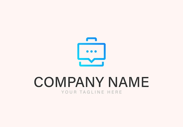 Maleta creativa y plantilla de aplicación empresarial con logotipo de burbujas de discurso