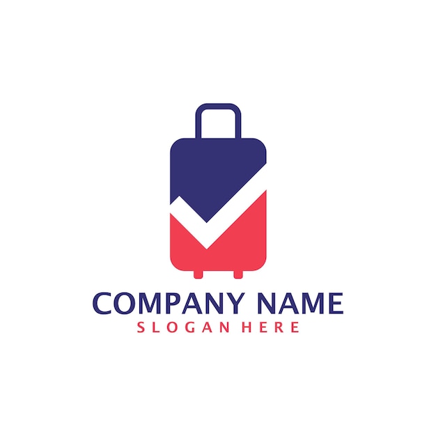 Maleta con Vector de diseño de logotipo de comprobación Concepto de plantilla de diseño de Logotipo de maleta