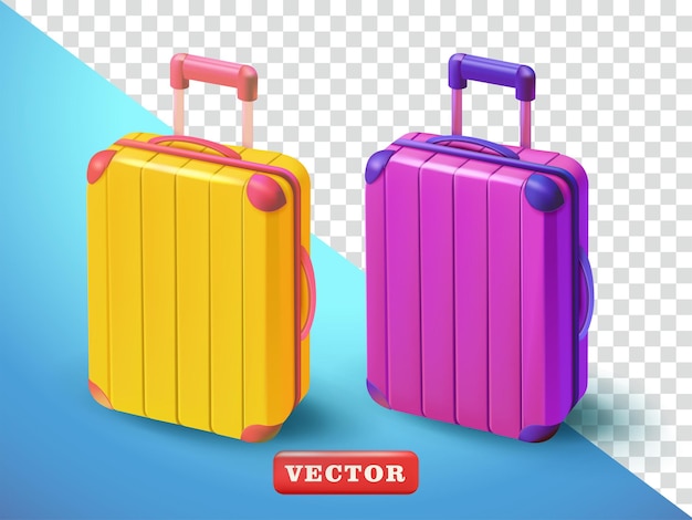 Maleta vectorial 3D adecuada para la publicidad de vacaciones y elementos de diseño