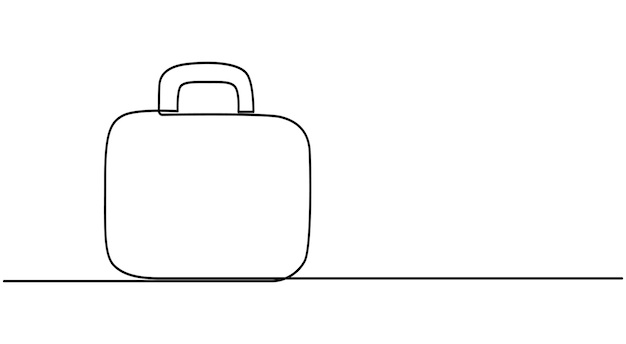 maletín dibujo de línea continua de arte minimalista dibujo continuo de una línea de bolsa de negocios