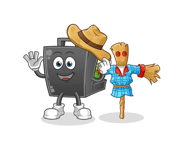 Maletín de dinero con personaje de dibujos animados de espantapájaros