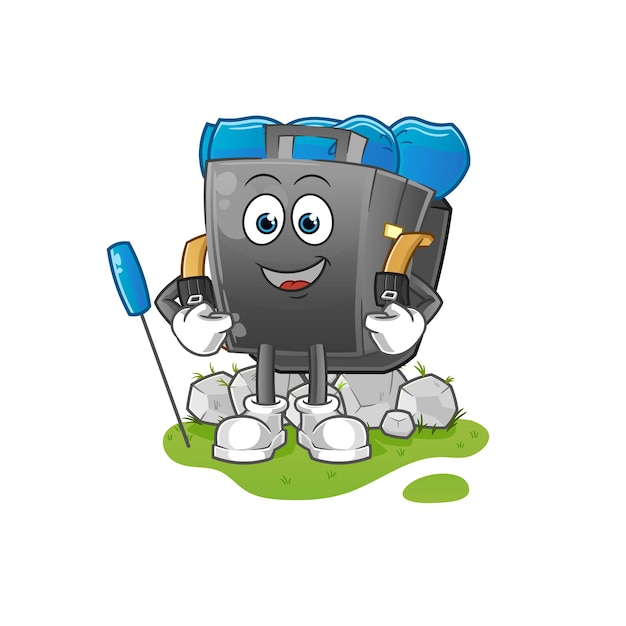 Vector maletín ir camping mascota vector de dibujos animados