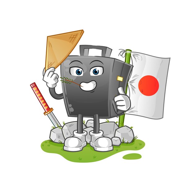 maletín vector japonés. personaje animado