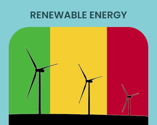 Vector mali energía renovable idea de energía ambiental y ecológica