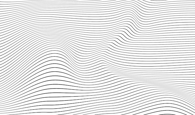 Malla 3d ondulada abstracta sobre un fondo blanco Estructura alámbrica de tecnología 3D de onda dinámica geométrica Ilustración vectorial