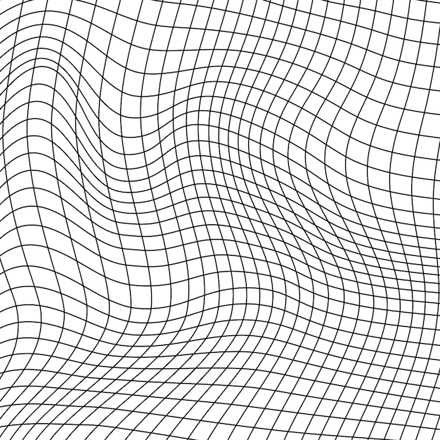Malla 3d ondulada abstracta sobre un fondo blanco estructura alámbrica de tecnología 3d de onda dinámica geométrica ilustración vectorial