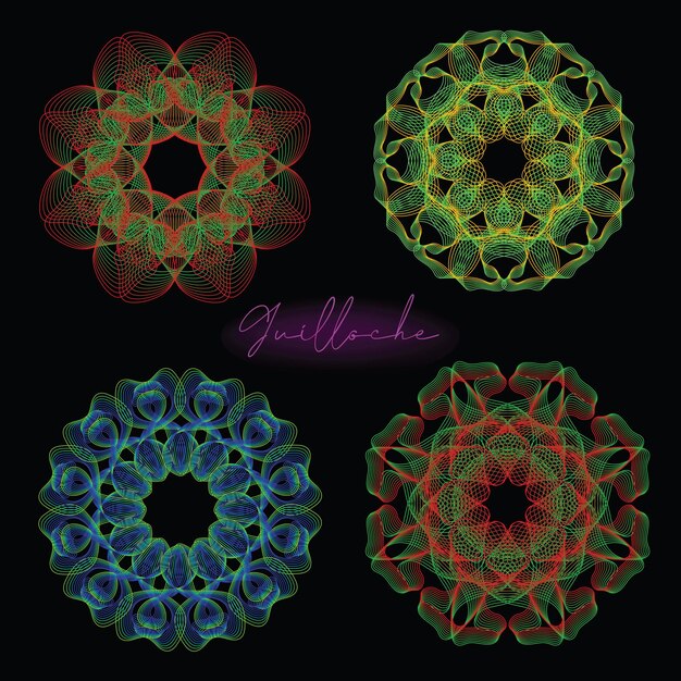 malla decorativa con patrones de guilloche