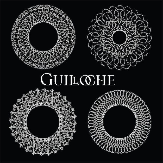 Vector malla decorativa con patrones de guilloche