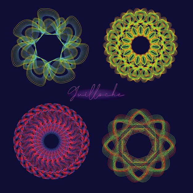 malla decorativa con patrones de guilloche