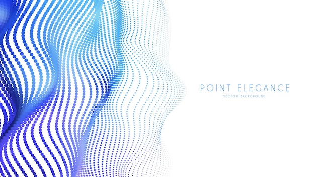 Malla de onda azul de partículas 3d abstracta en estilo de tecnología cibernética. Fondo de negocio abstracto.