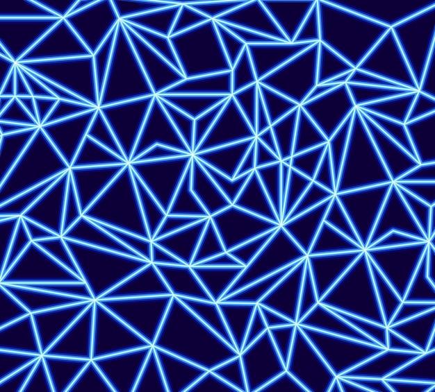 Malla triangular de alambre azul brillante que simboliza la conectividad de las redes digitales