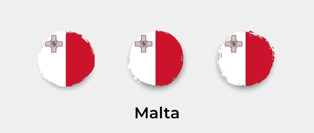 Malta bandera grunge burbujas icono vector ilustración