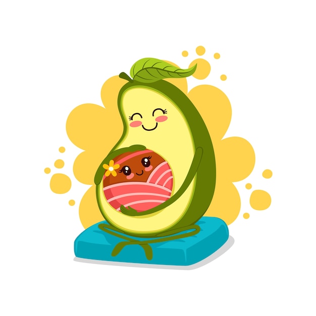 mamá y bebe aguacate