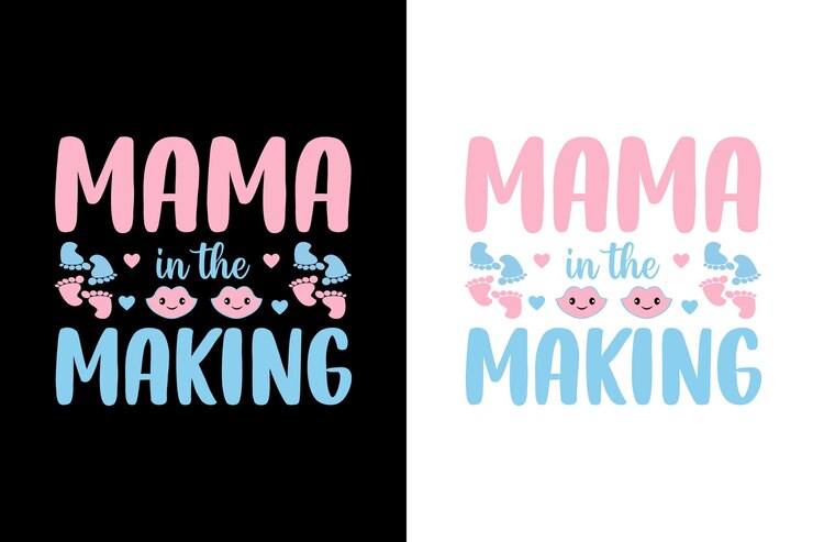 Mamá en la fabricación de plantilla de diseño de camiseta de embarazo