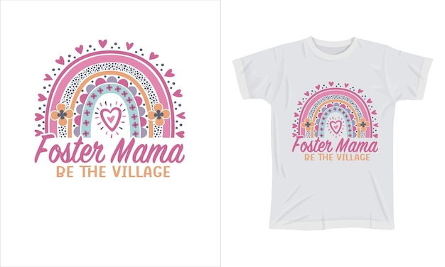 Vector mama foster sea el pueblo colorida camiseta gráfica diseño de camiseta de flores silvestres