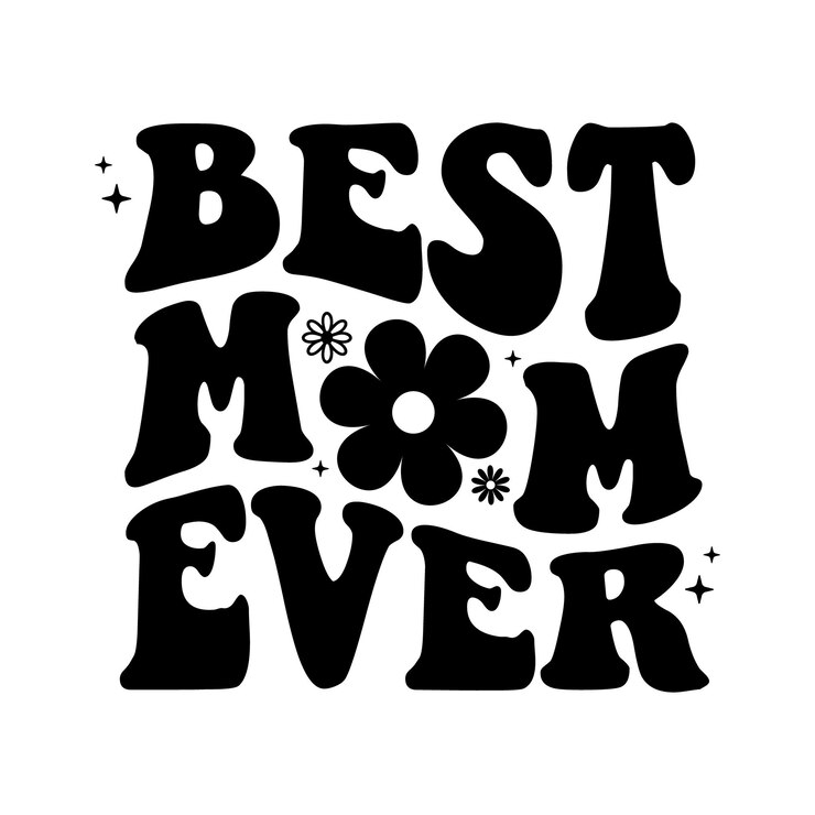 Mamá con letras a mano mamá groovy retro mamá boho hippie texto madre citas vintage esposa chica texto ondulado