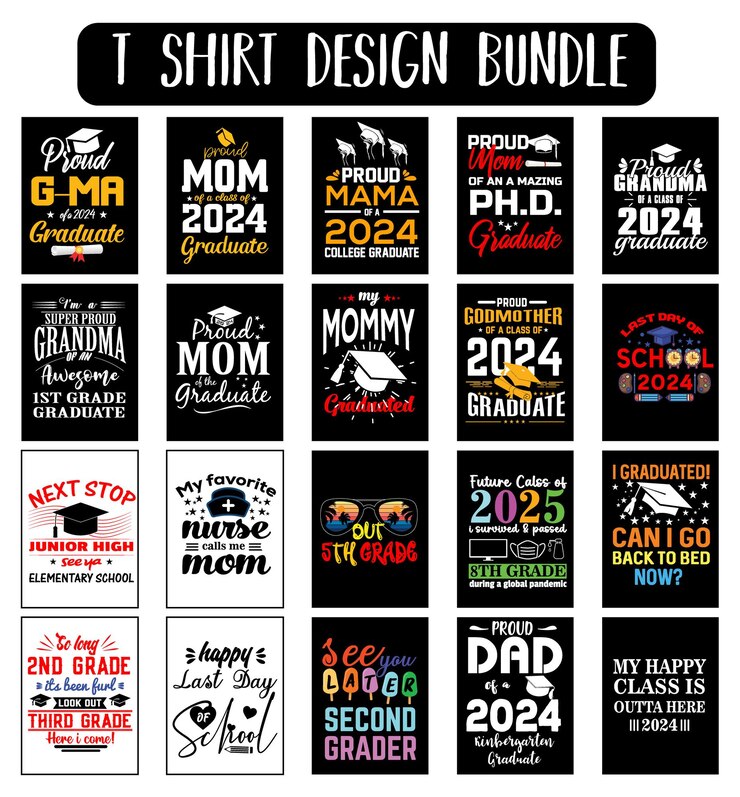 Vector mamá orgullosa t-shirt de graduado diseño paquete impresión de sublimación