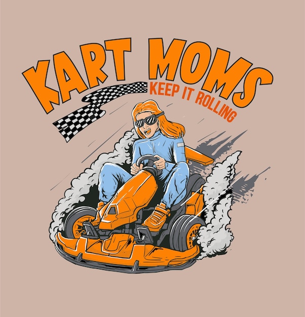 Mamá se ve feliz jugando go kart