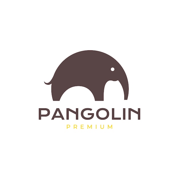 Mamíferos pangolín hormiga círculo geométrico moderno diseño de logotipo simple