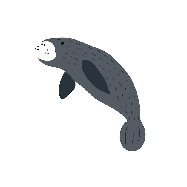 Manatíes estilo escandinavo bajo el mar Concepto Save the manatee Diseño de personajes