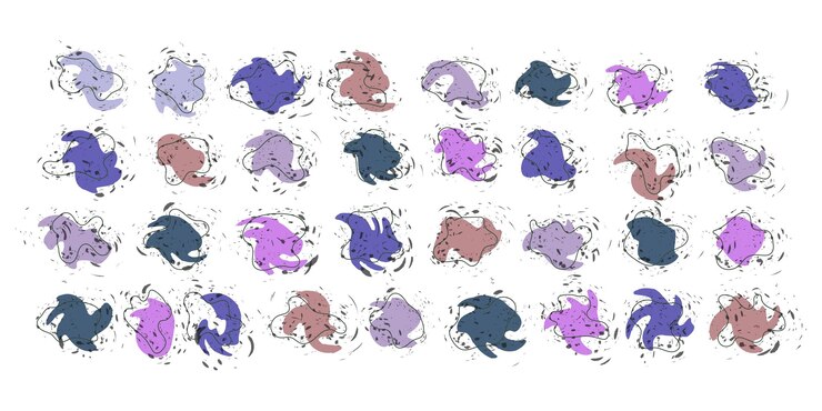 Vector mancha abstracta con línea de puntos