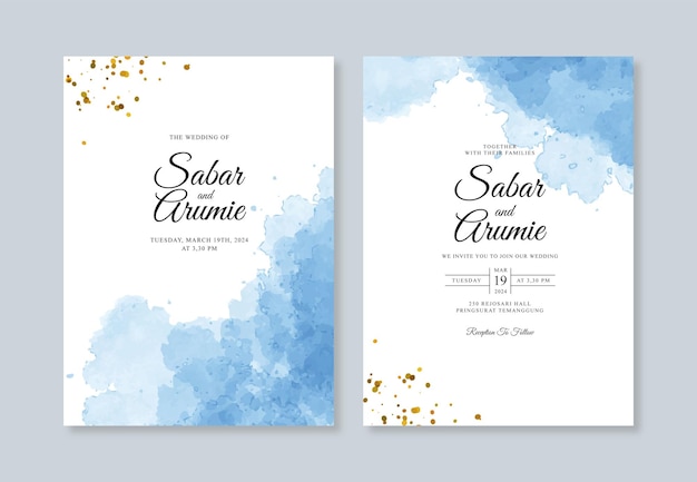 Mancha de acuarela para plantilla de invitación de boda