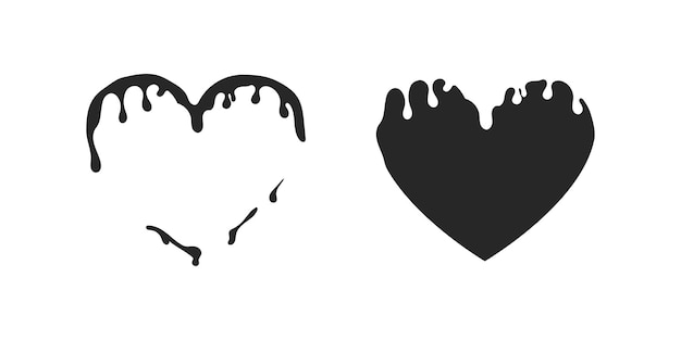 Mancha de corazón Llenar amor Flujos lineales para diseño de banner Símbolo de amor Icono de vector