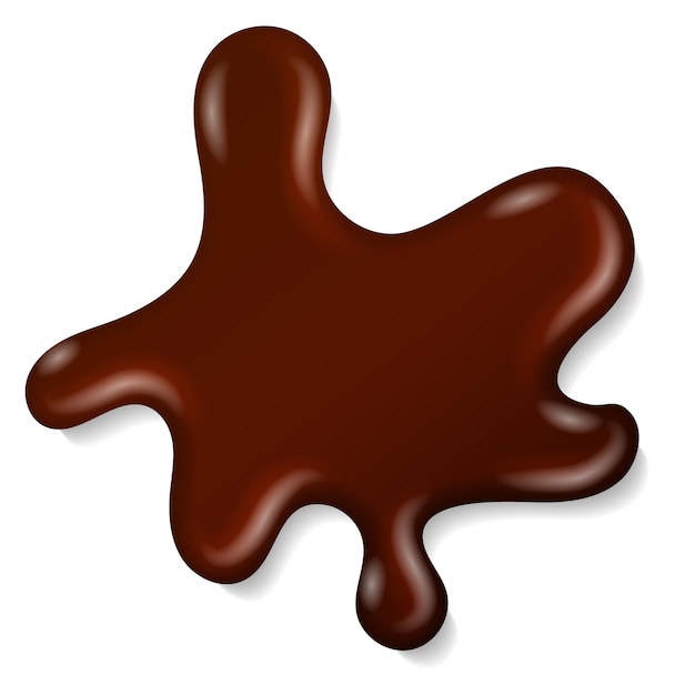 Vector mancha de gota de chocolate salpicadura de líquido marrón dulce