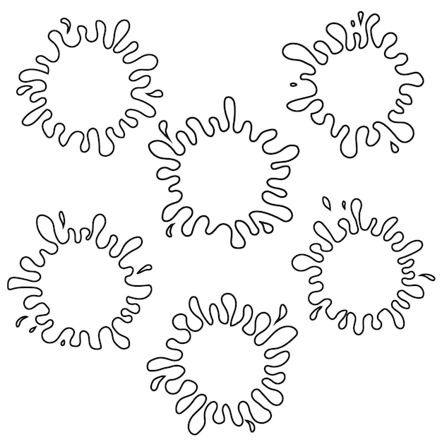 Mancha con gotas ilustración vectorial de contorno negro en estilo de dibujos animados