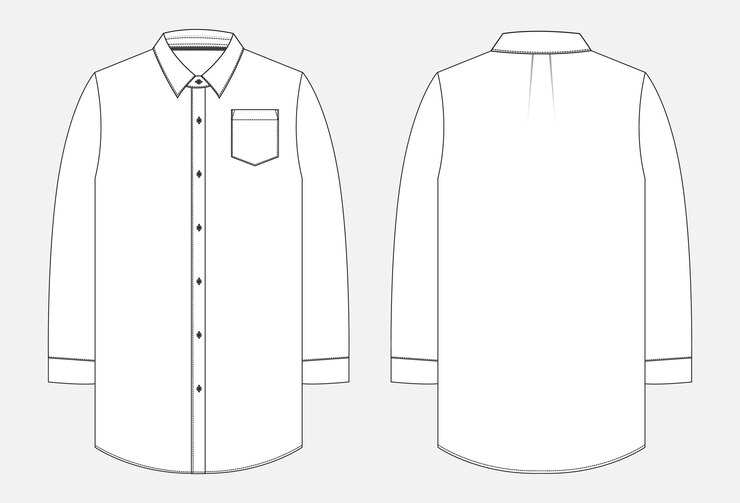 Mancha larga hasta la rodilla Camiseta dibujo técnico moda plantilla vectorial de boceto plano para damas