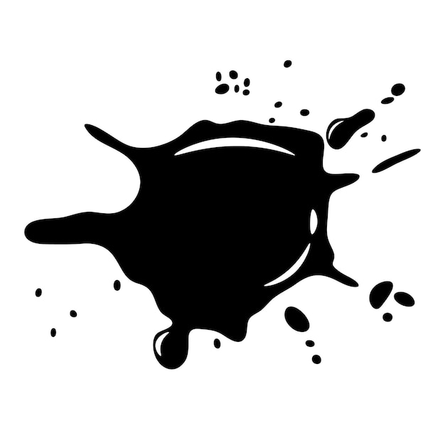Mancha negra y blanca Ilustración vectorial sencilla Mancha de pintura